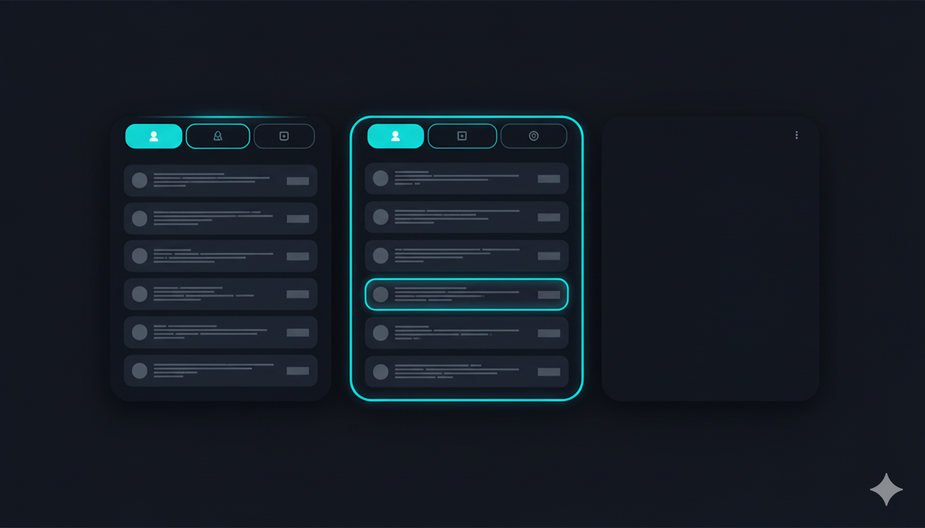Bandeja de conversaciones organizada por estados