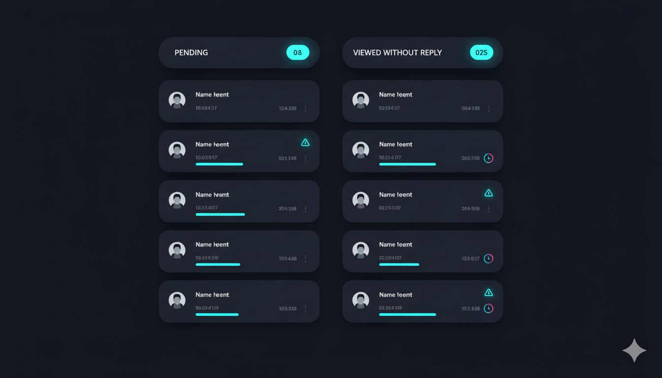 Lista de “Pendientes” y “Visto sin respuesta” para control diario